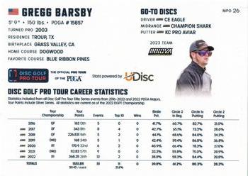 2023 Disc Golf Pro Tour #MPO26 Gregg Barsby Back